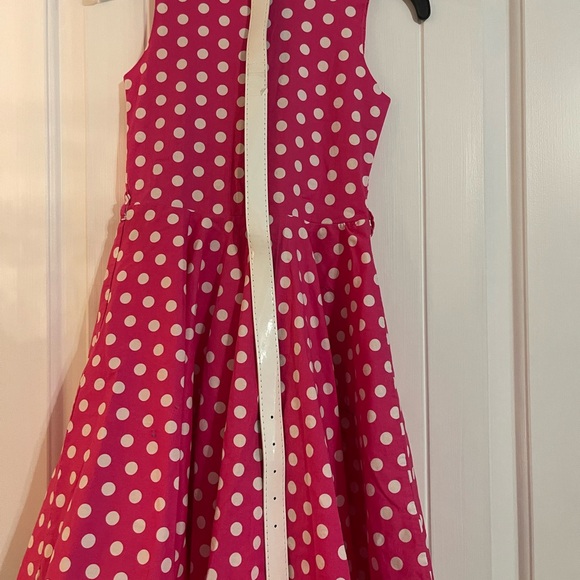 Other - Black Butterfly 7/8 Girls' Pink Polka Dot Sleeveless Dress Easter sock hop sprin
